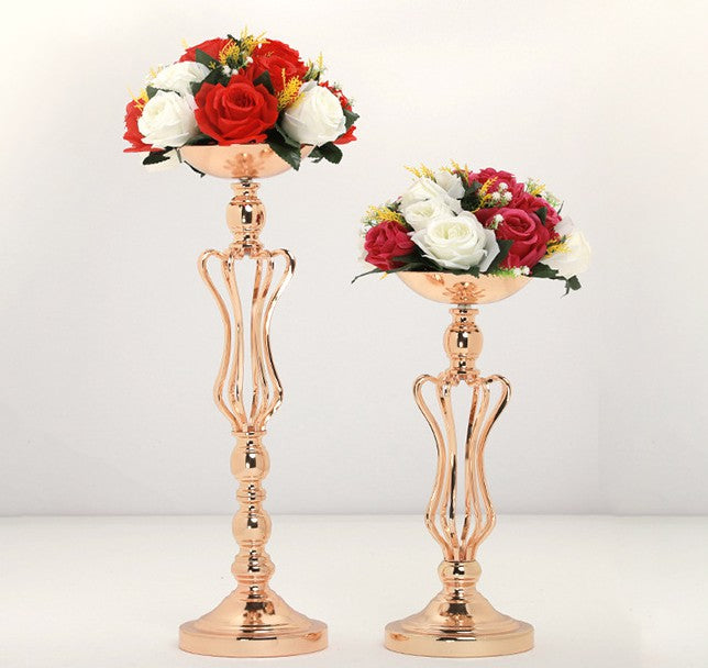 70cm Gold Crystal Mermaid Horn Vase Iron Centrepiece Flower Vase Party Wedding