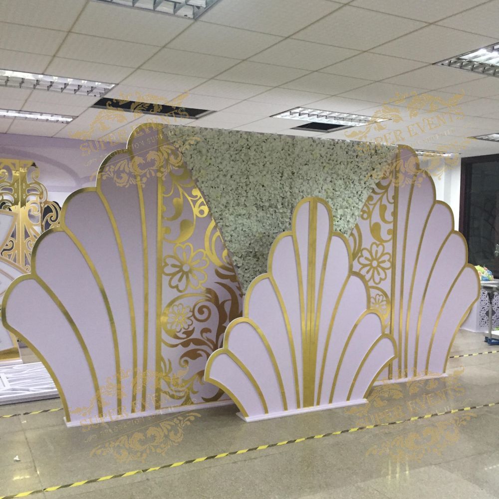 PVC Event Party Wedding Square Stage Decor Backdrop - White