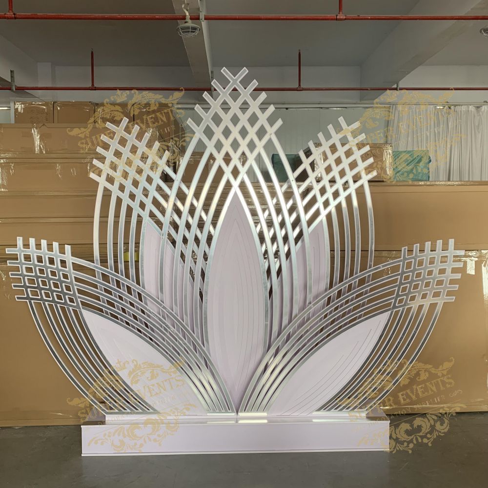 PVC Event Party Wedding Square Stage Decor Backdrop - White