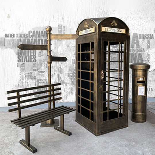 London Telephone Booth+2M Sign+1.2M Mailbox+1M Bench+0.5M Telephone - Deep Green