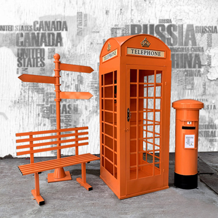 London Telephone Booth+2M Sign+1.2M Mailbox+1M Bench+0.5M Telephone - Deep Green