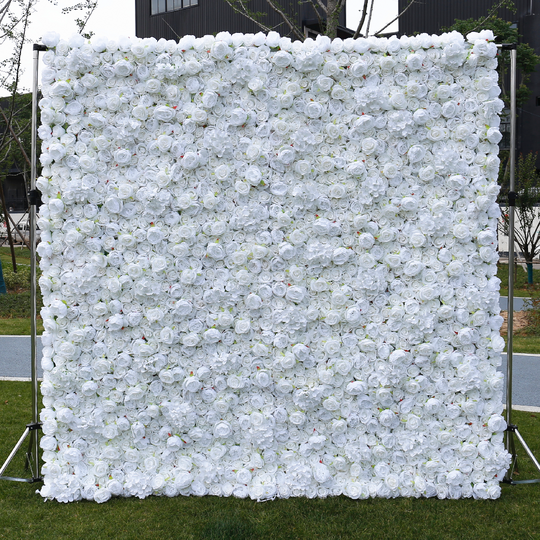 BD-032 2D Fabric Artificial Flower Backdrop Rolling Up Curtain Flower Wall - 8ft*8ft