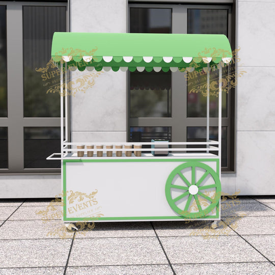 Metal Mobile Trolley Food Cart Candy Dessert Cart with Wheels - Green/Red/Pink/Blue/Orange