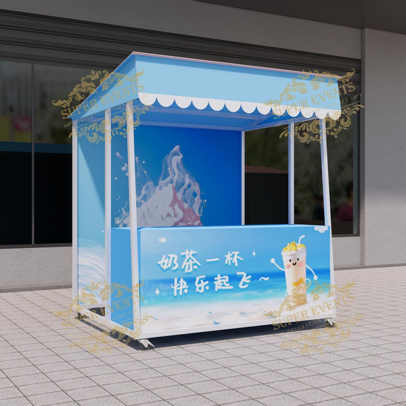 Mobile Trade Show Promotion Kiosk Booth Tent with Wheels - Custom Color