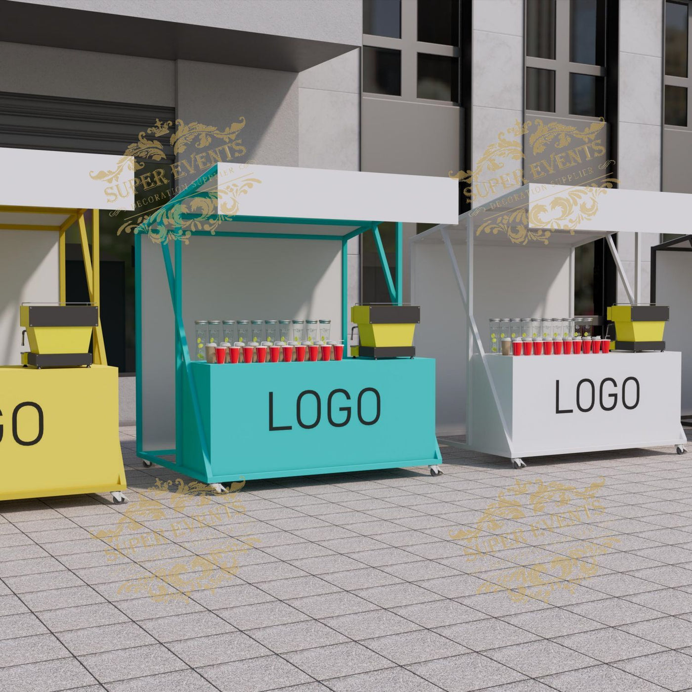 Metal Mobile Trade Show Promotion Kiosk Booth Tent with Wheels - Custom Color