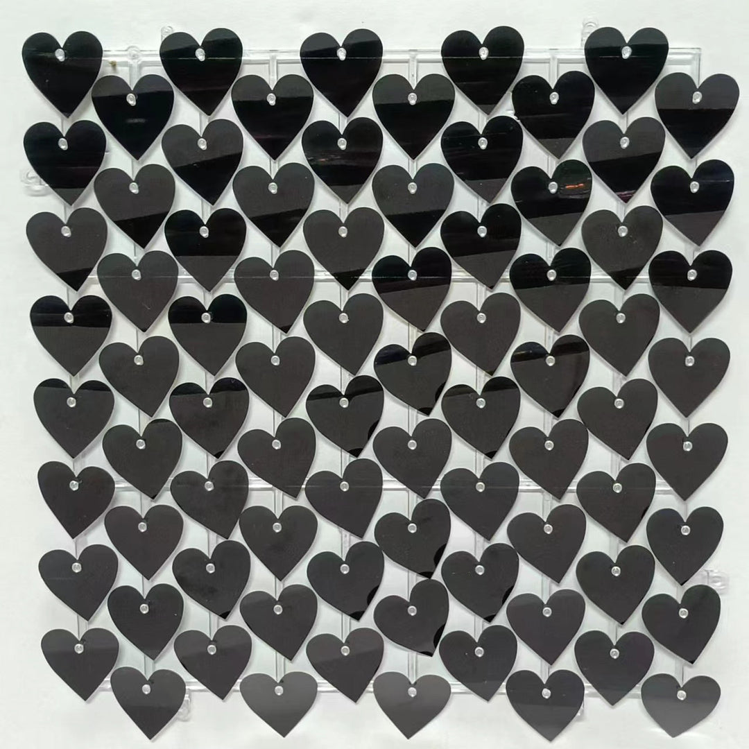 Heart Shape Shimmer Wall Panels / Clip Hole Backing &amp; Heart Sequins - Bright Pink