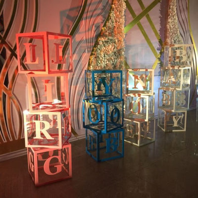 Letter Boxes A-Z for Boys Girls Baby Shower Decoration by Super-Event