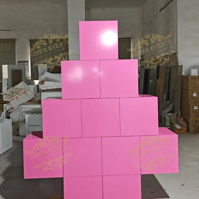 Custom Pink Christmas Letter Number Gift Boxes for Baby Shower Party Decoration