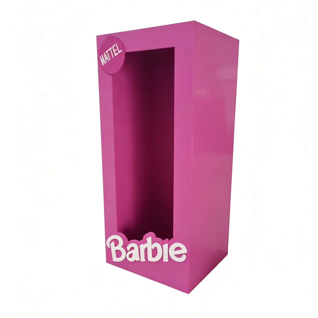Life-Size Pink Barbie Style Photo Booth Prop - Iconic Toy Box Backdrop for Baby Showers &amp; Birthdays