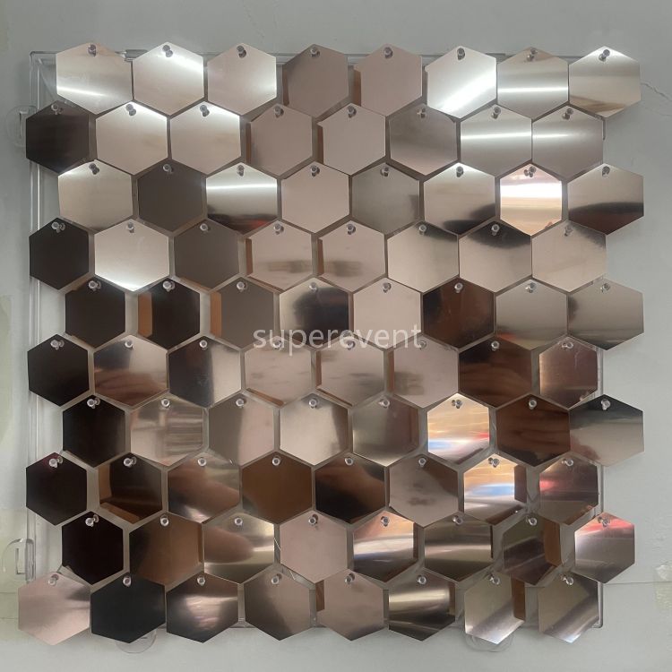 Shimmer Wall Panels / Clip Hole Backing & Square Sequins - Fleshcolor