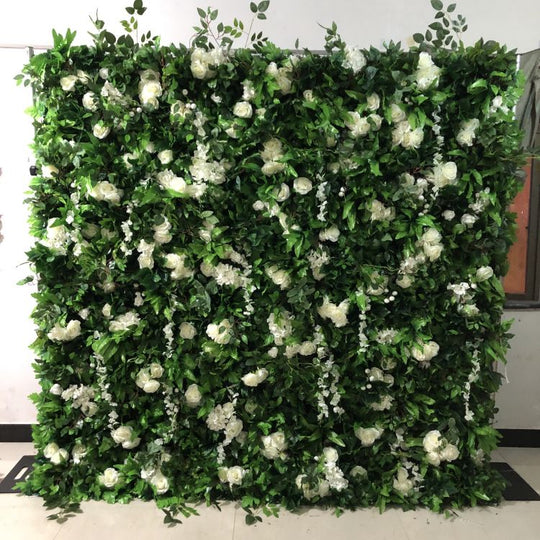 HE-BD057 5D Fabric Artificial Flower Backdrop Rolling Up Curtain Flower Wall - 8ft*8ft
