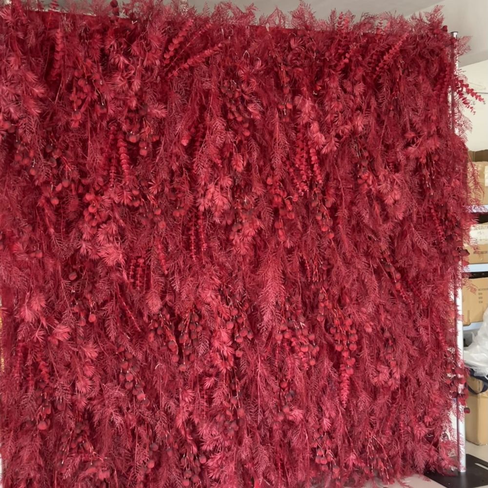 HE-BD093 5D Feather Backdrop Rolling Up Curtain Flower Wall - 8ft*8ft