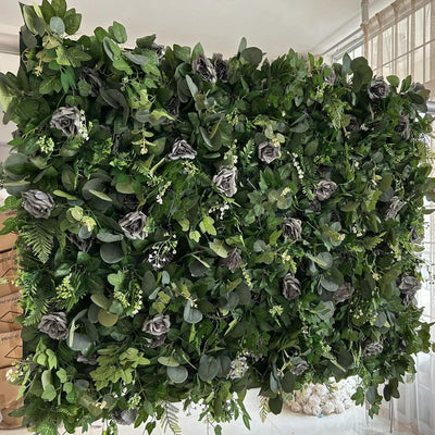 BD-093-2 3D Fabric Artificial Green Wall Rolling Up Curtain Flower Wall - 8ft*8ft