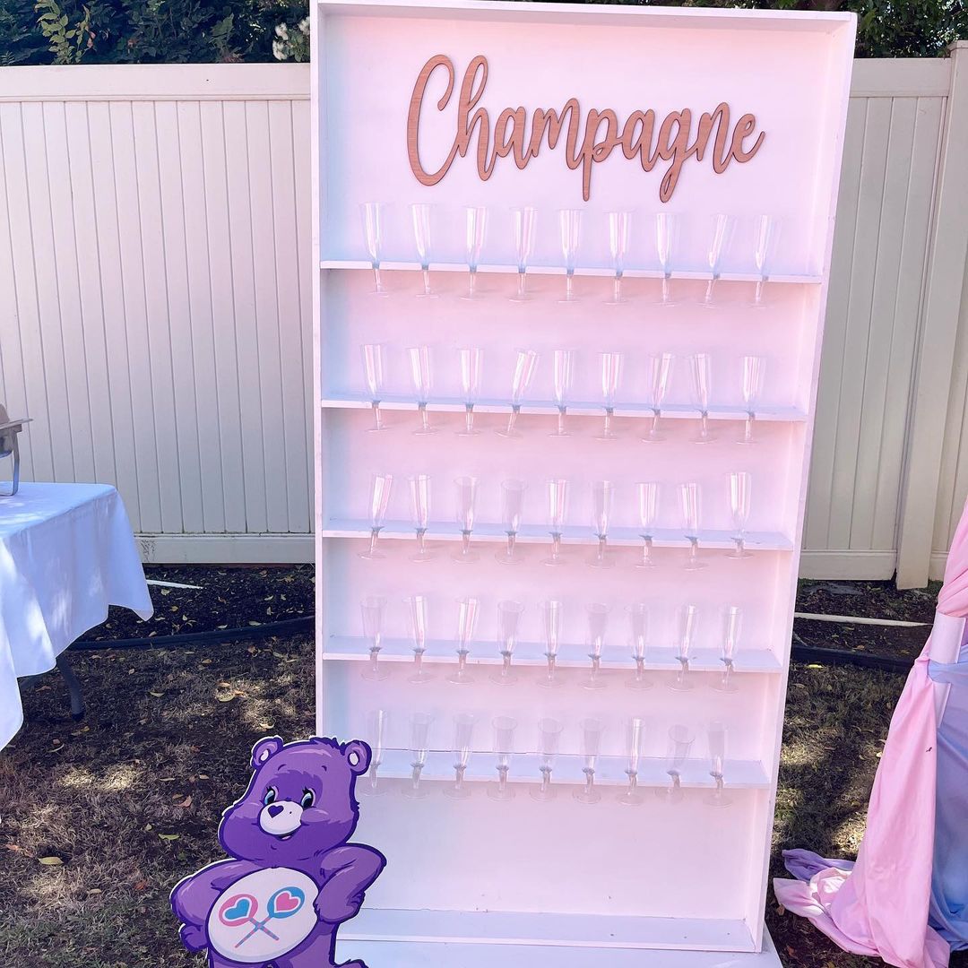 PVC Champagne Display Wall Shelf - White