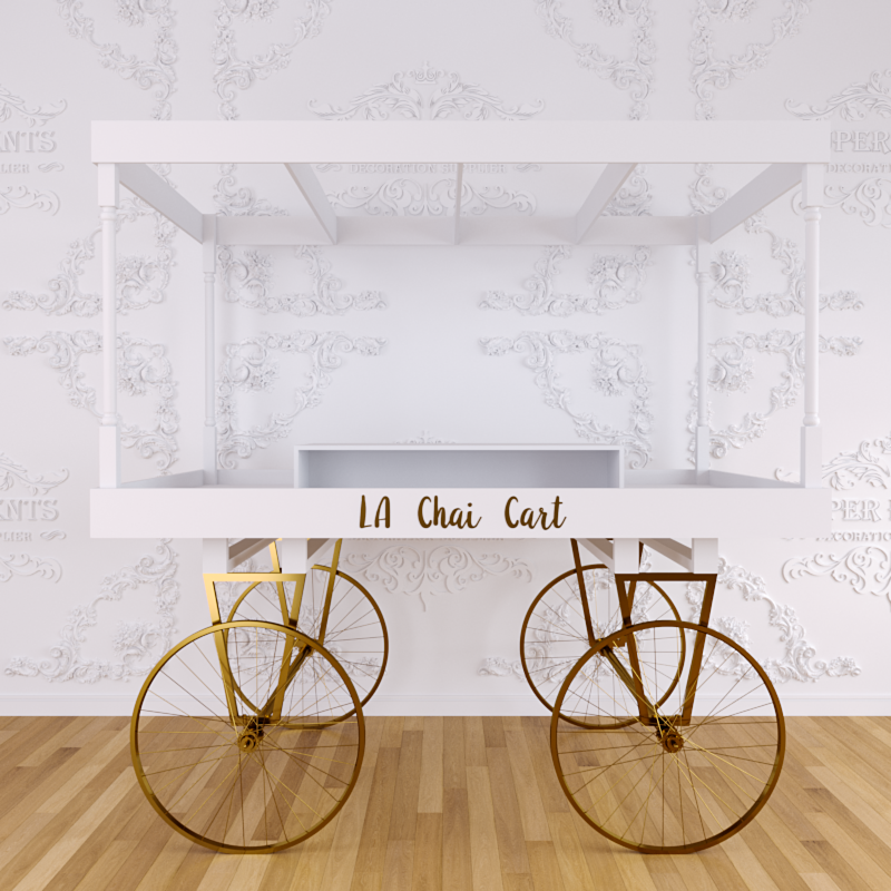 MDF+Metal Candy Dessert Cart with Wheels - White