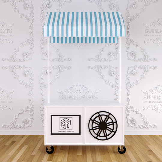 Wood Candy Dessert Cart with Wheels - White/Pink/Blue/Black