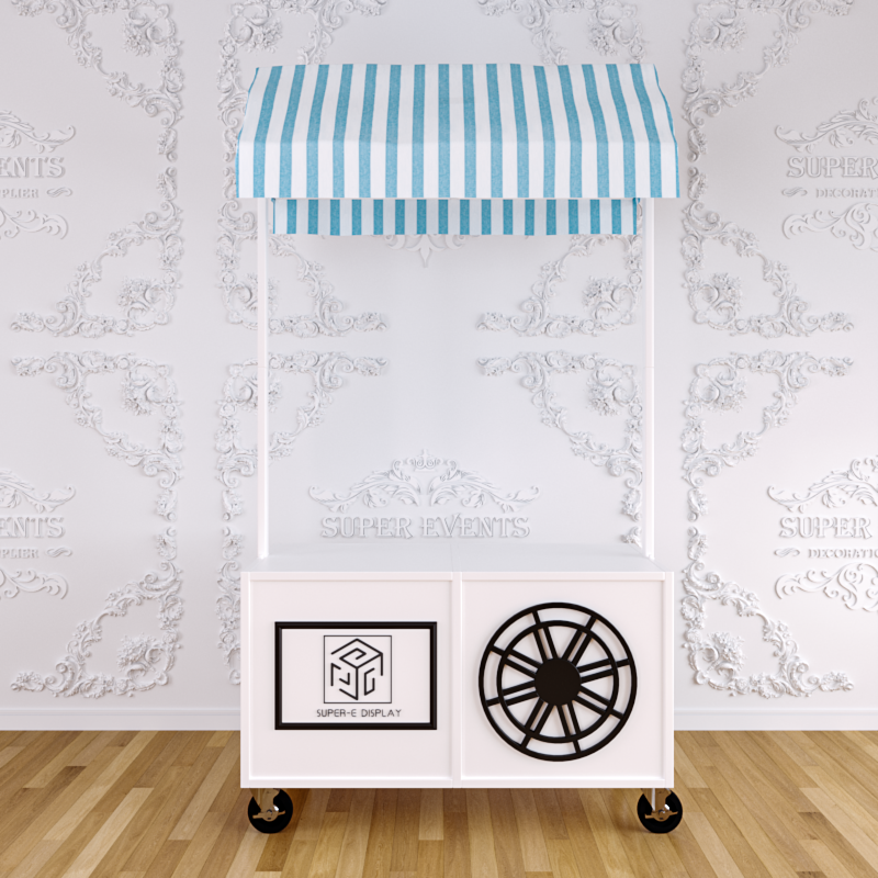 Wood Candy Dessert Cart with Wheels - White/Pink/Blue/Black