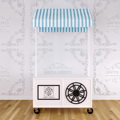 Wood Candy Dessert Cart with Wheels - White/Pink/Blue/Black