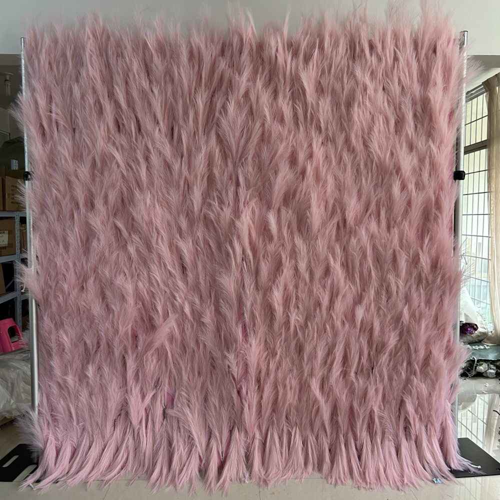 HE-BD114 3D Pampas Backdrop Rolling Up Curtain Flower Wall - 8ft*8ft