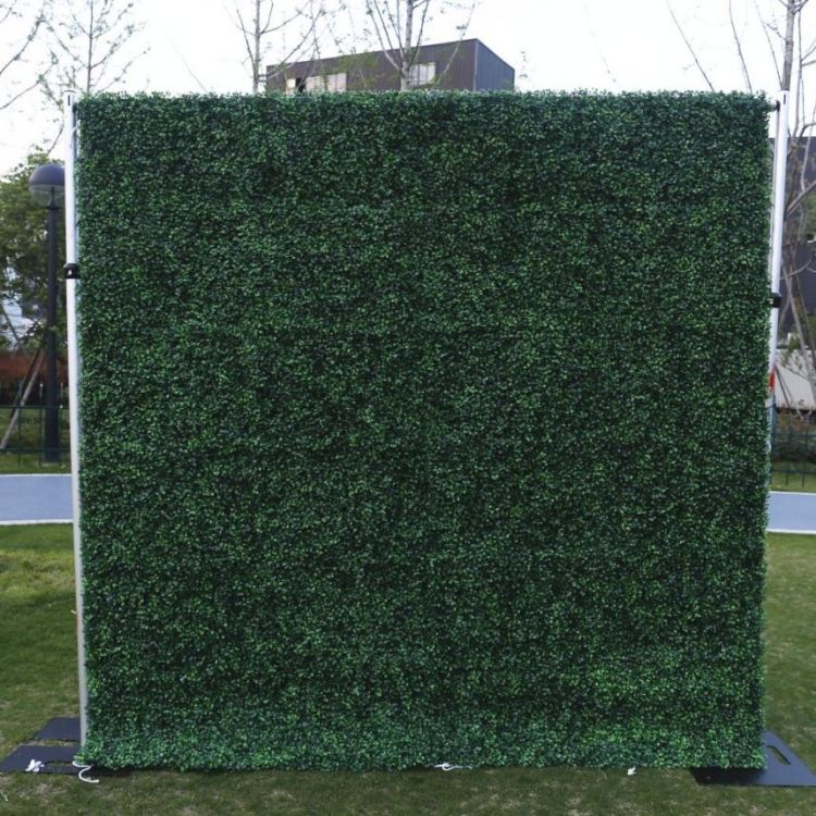 HE-BD099 2D Fabric Artificial Green Wall Rolling Up Curtain Flower Wall - 8ft*8ft
