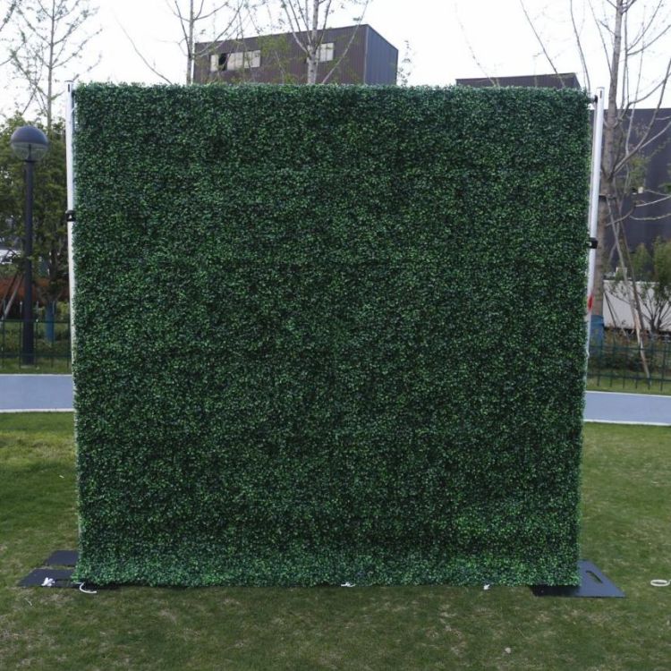 HE-BD099 2D Fabric Artificial Green Wall Rolling Up Curtain Flower Wall - 8ft*8ft