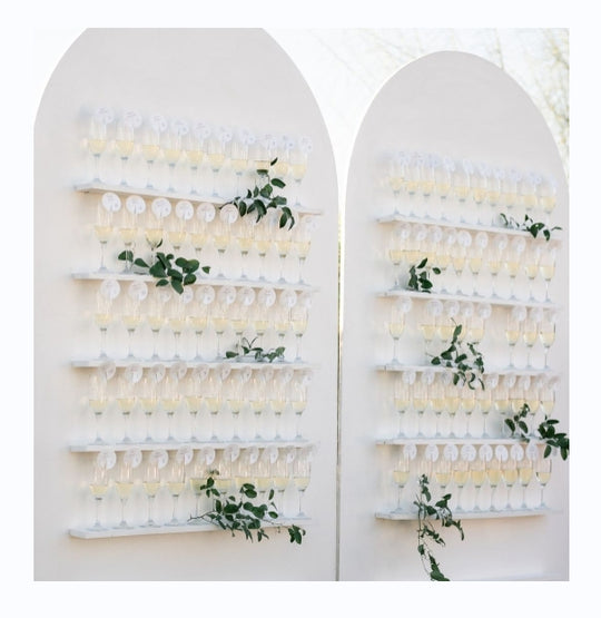 PVC Champagne Display Wall Shelf - White