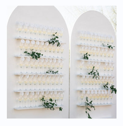 PVC Champagne Display Wall Shelf - White