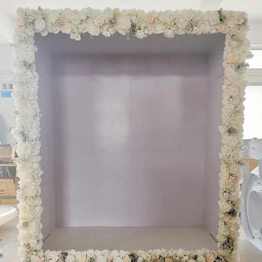 Weddings Photography Background PVC Magazine Photo Booth Box Backdrop with Flowers
