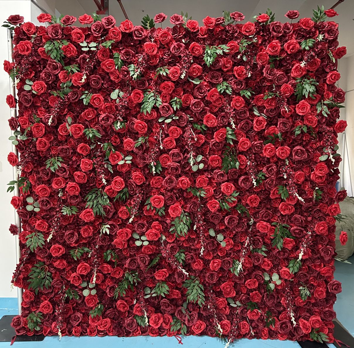 BD138 3D Rose Floral Artificial Flower Backdrop Rolling Up Curtain Flower Wall - 8ft*8ft
