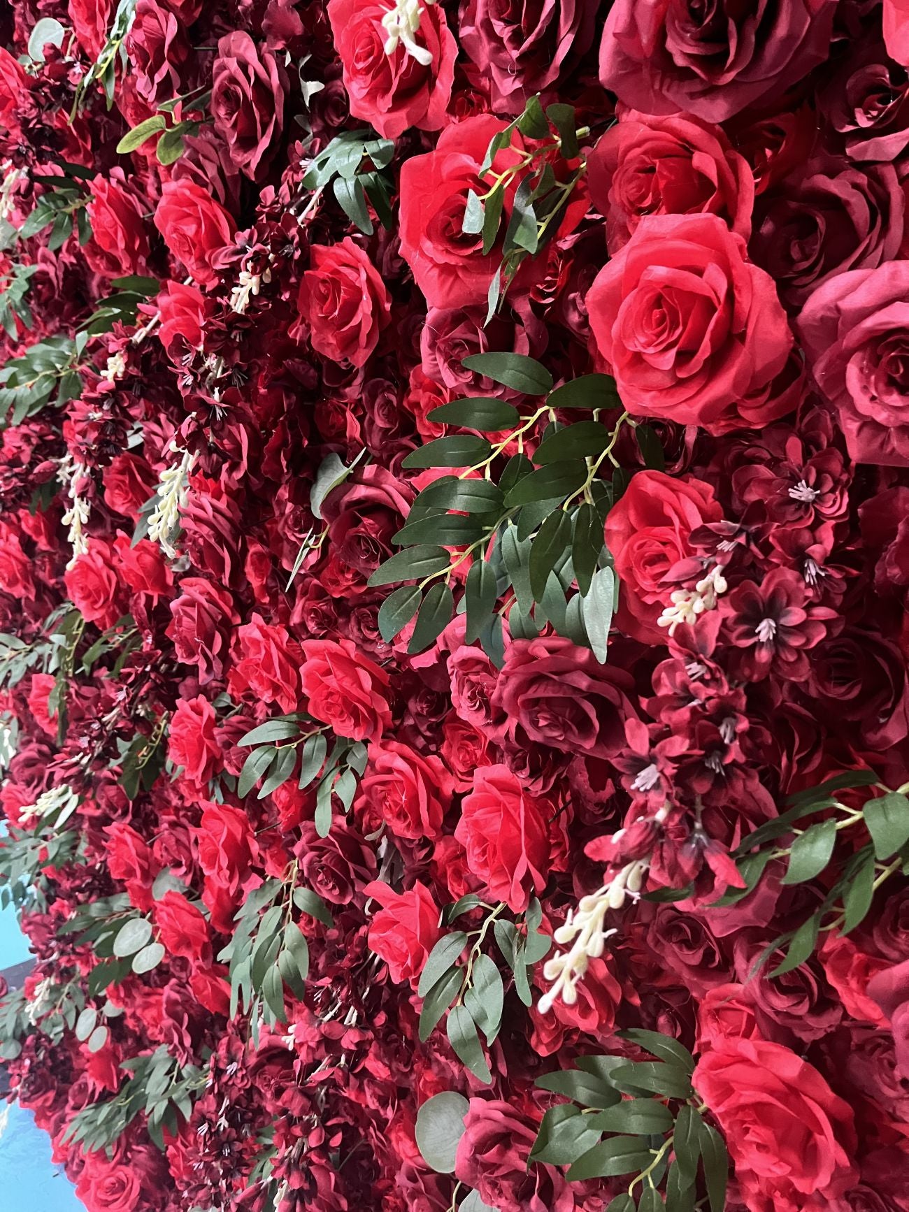 BD138 3D Rose Floral Artificial Flower Backdrop Rolling Up Curtain Flower Wall - 8ft*8ft