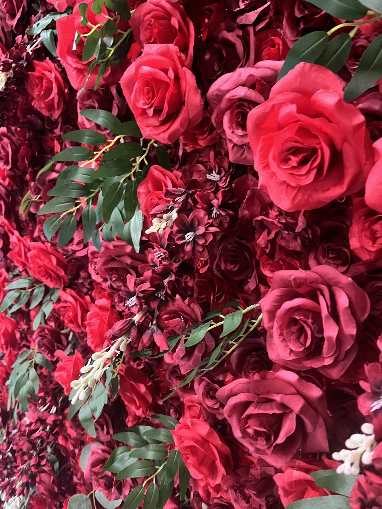 BD138 3D Rose Floral Artificial Flower Backdrop Rolling Up Curtain Flower Wall - 8ft*8ft