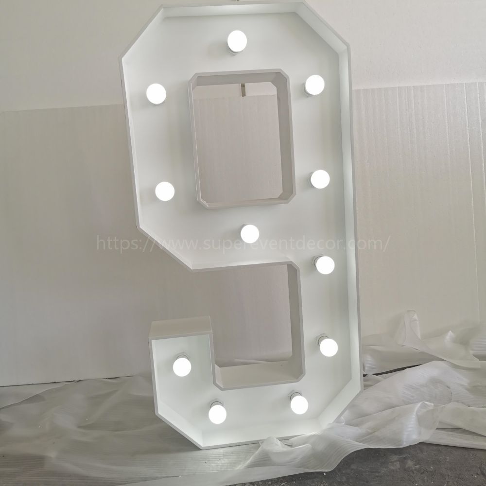Wooden Vintage LED 4ft Marquee Letter Numbers Freestanding Custom 26 Letters - White
