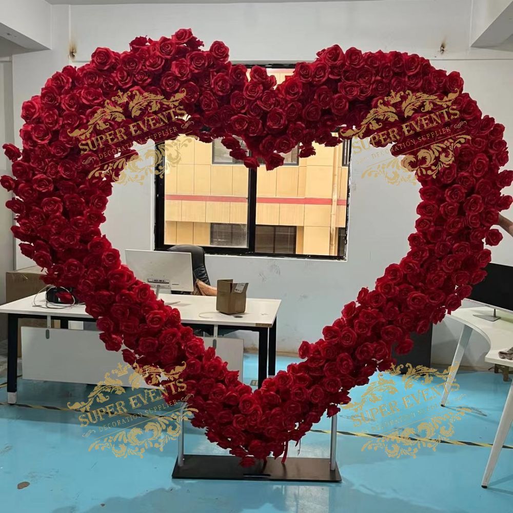 Heart Shaped Wedding Arch Flower Backdrop Arch Flower Runners Floral Arrangement