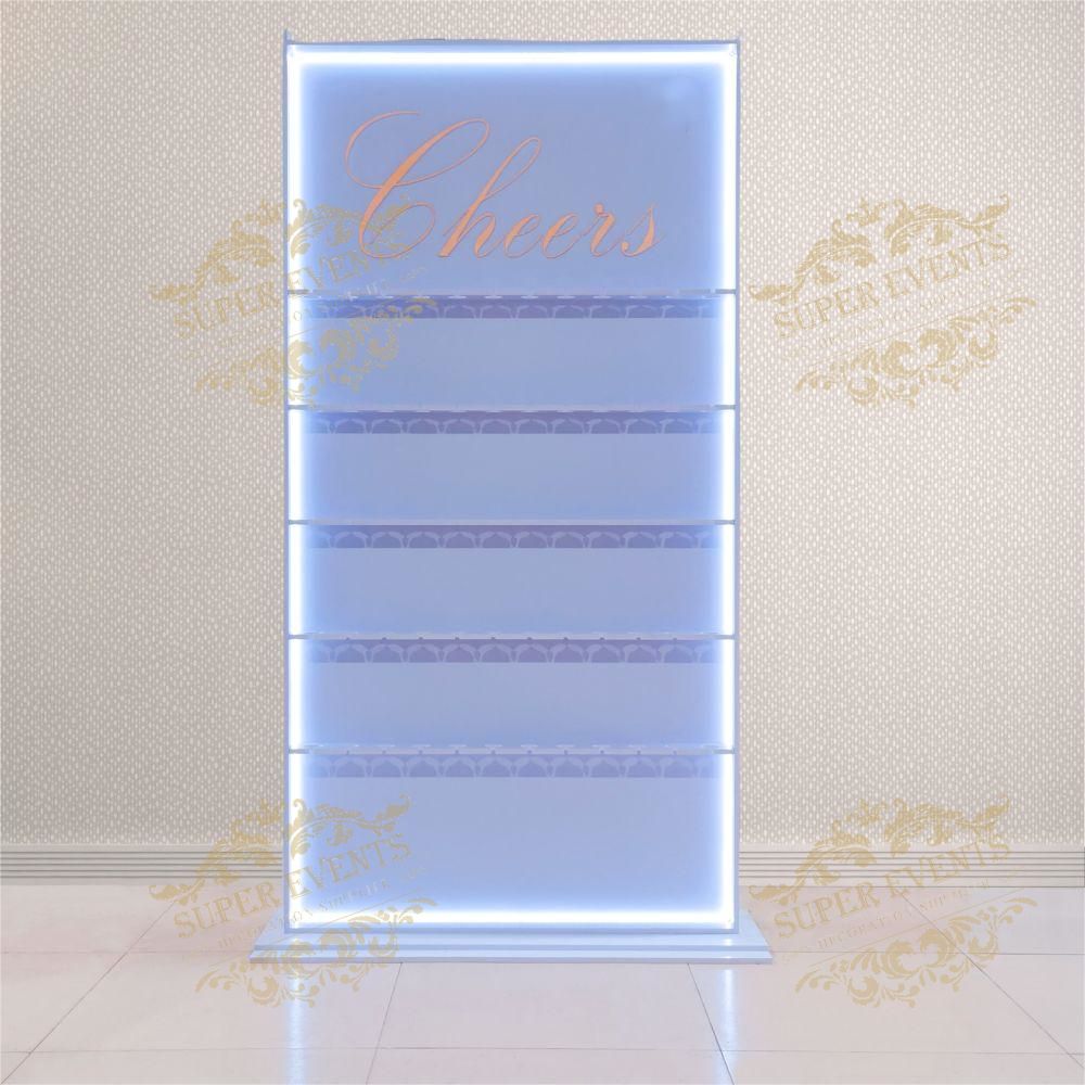 PVC Champagne Display Wall Shelf with Led Light