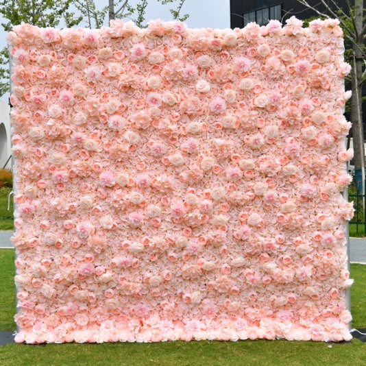 BD-121 3D Fabric Artificial Flower Backdrop Rolling Up Curtain Flower Wall - 8ft*8ft