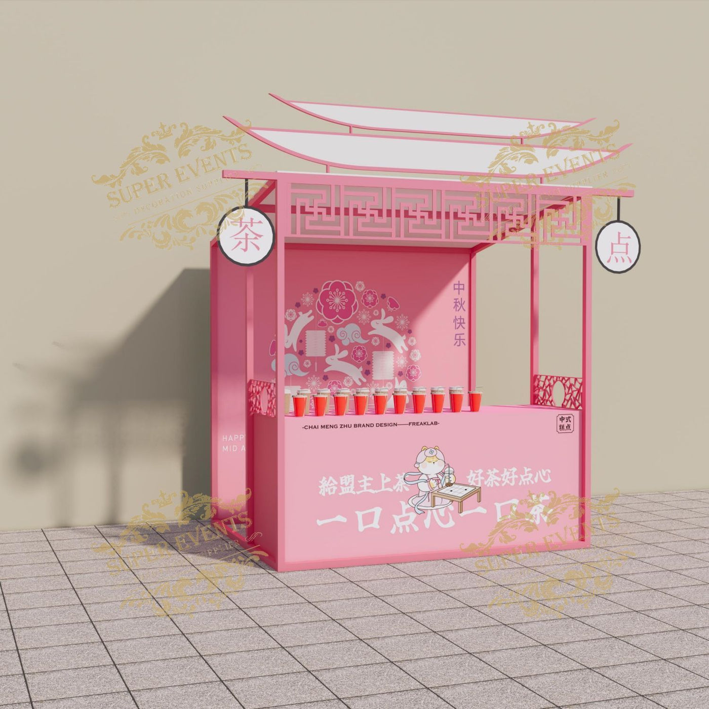 Mobile Trade Show Promotion Kiosk Booth Tent with Wheels - Custom Color