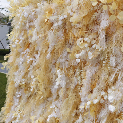 HE-BD028 5D Feather Backdrop Rolling Up Curtain Flower Wall - 8ft*8ft