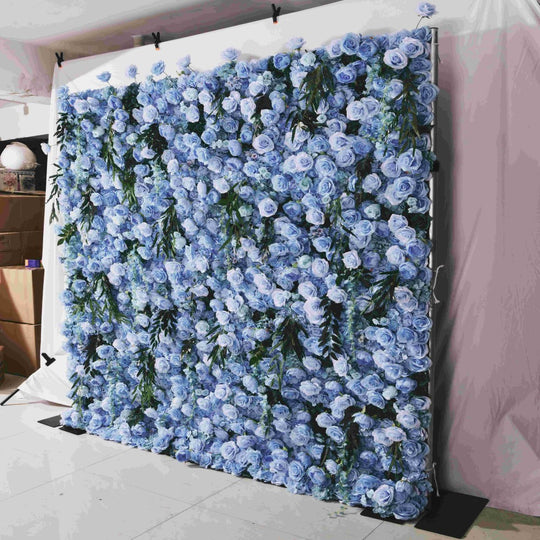 3D Fabric Artificial Flower Backdrop Rolling Up Curtain Flower Wall - 8ft*8ft