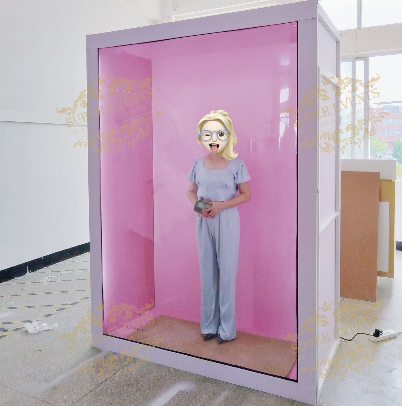 New Design Pink Wedding PVC Magazine Photo Booth Box Backdrop Event Vogue Booth