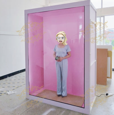 New Design Pink Wedding PVC Magazine Photo Booth Box Backdrop Event Vogue Booth