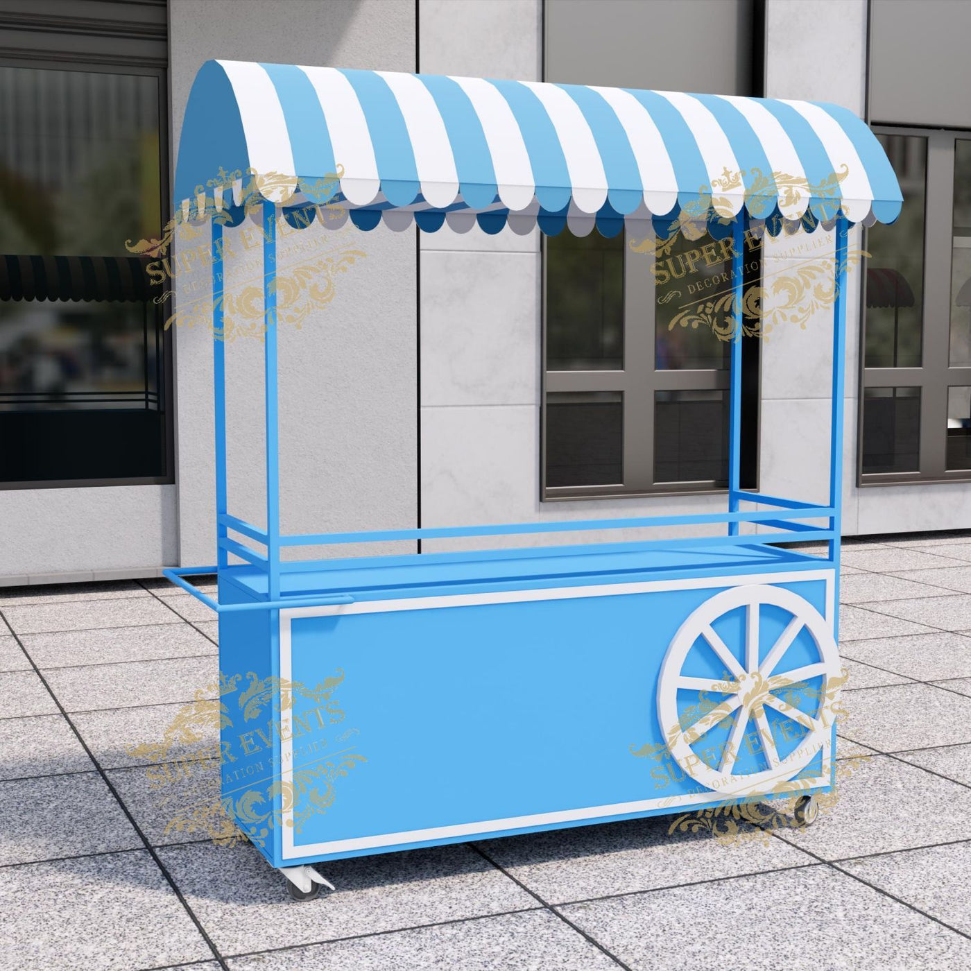 Metal Mobile Trolley Food Cart Candy Dessert Cart with Wheels - Green/Red/Pink/Blue/Orange