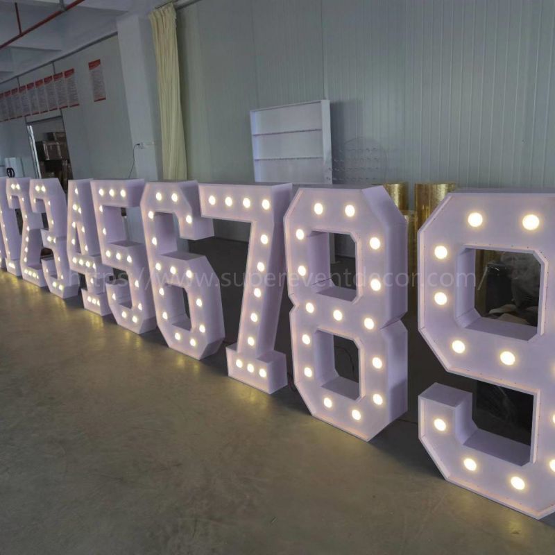 Metal Vintage LED 4ft Marquee Letter Numbers Freestanding Custom 26 Letters - White