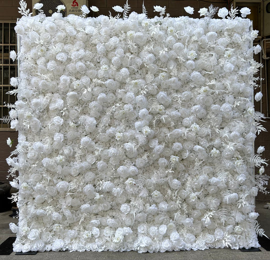 BD-060-1 5D Fabric Artificial Flower Backdrop Rolling Up Curtain Flower Wall - 8ft*8ft