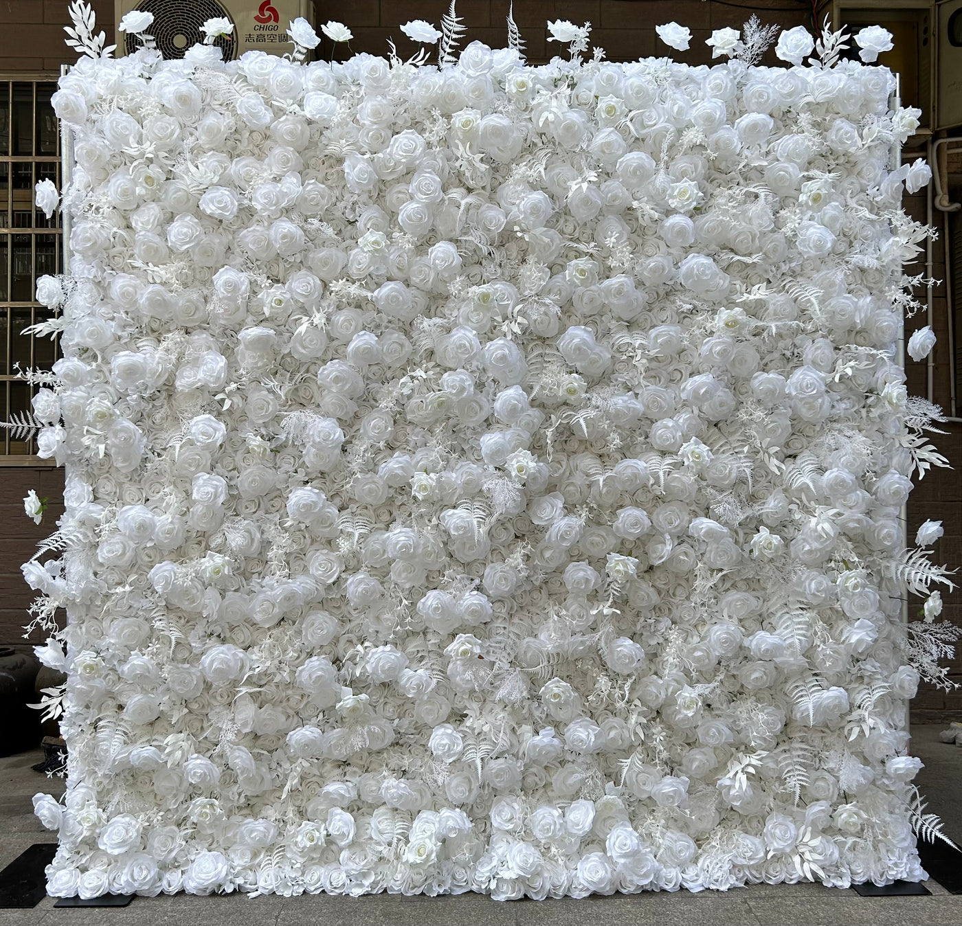 BD-060-1 5D Fabric Artificial Flower Backdrop Rolling Up Curtain Flower Wall - 8ft*8ft