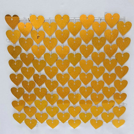 Heart Shape Shimmer Wall Panels / Clip Hole Backing &amp; Heart Sequins - Bright Pink