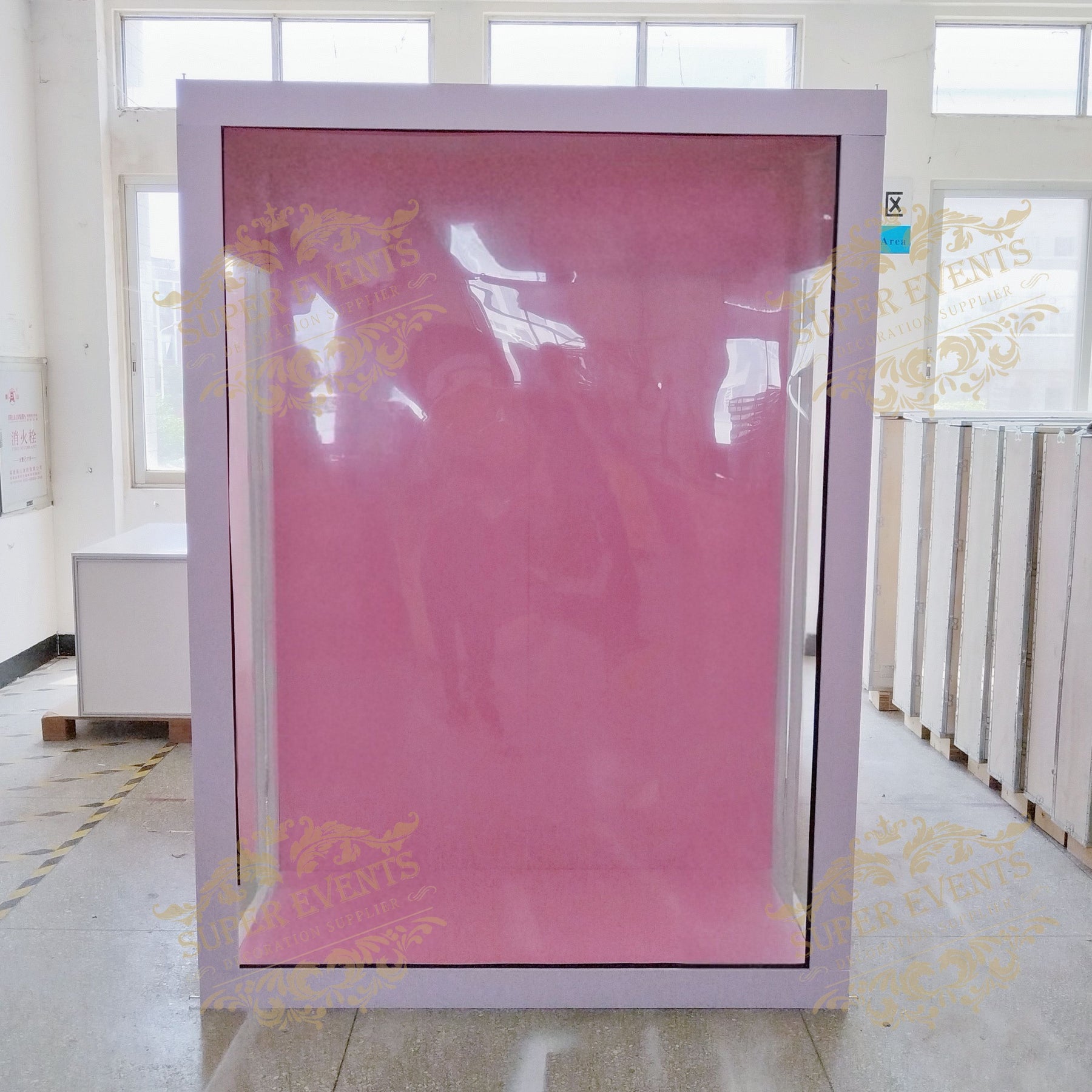 New Design Pink Wedding PVC Magazine Photo Booth Box Backdrop Event Bo ...