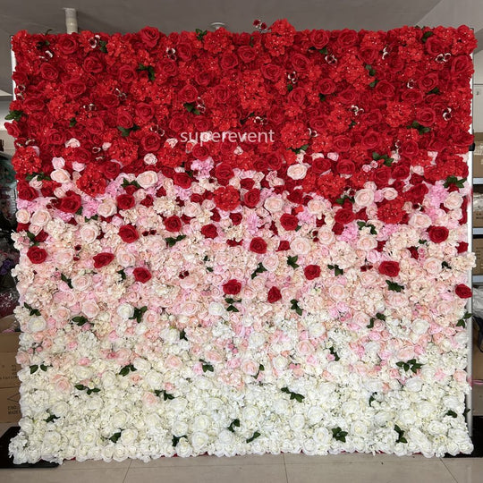 BDJ-001 3D Fabric Artificial Flower Backdrop Rolling Up Curtain Flower Wall - 8ft*8ft