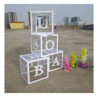 Letter Boxes A-Z for Boys Girls Baby Shower Decoration by Super-Event