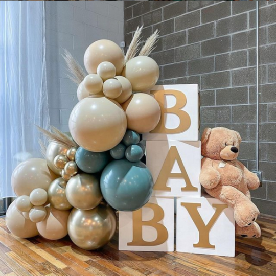 Letter Boxes A-Z for Boys Girls Baby Shower Decoration by Super-Event