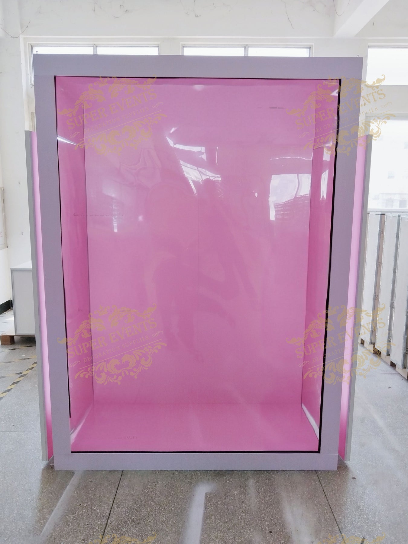 New Design Pink Wedding PVC Magazine Photo Booth Box Backdrop Event Bo ...